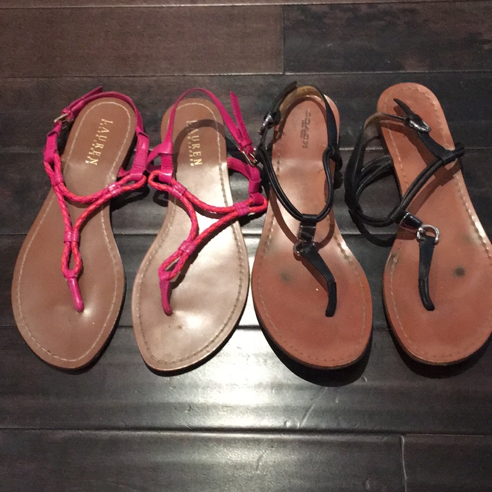 🆕 2pc Bundle! RL & Coach sandals 8 1/2